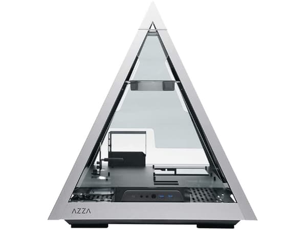 AZZA Pyramid 804L - Pyramid enclosure - utvidet ATX (E-ATX) - sidepanel med vindu (herdet glass) - ingen strømforsyning (ATX) - grå - USB/lyd