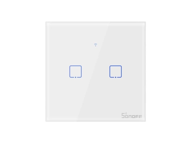 Maclean Touch light switch, triple, glass, black with round button Maclean Energy MCE705B, dimensions 86x86mm, with lighting