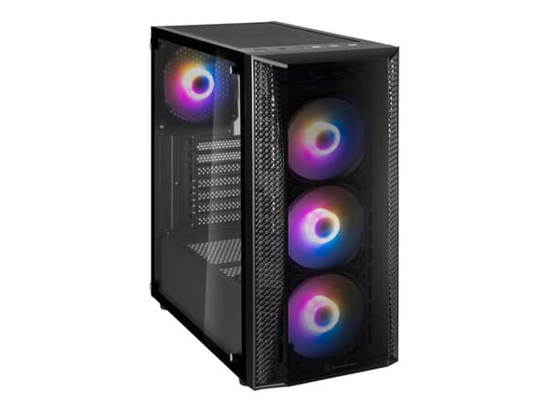 SilverStone FARA B1 Pro - Mid tower - ATX - sidepanel med vindu (herdet glass) (ATX / PS/2) - svart - USB/lyd