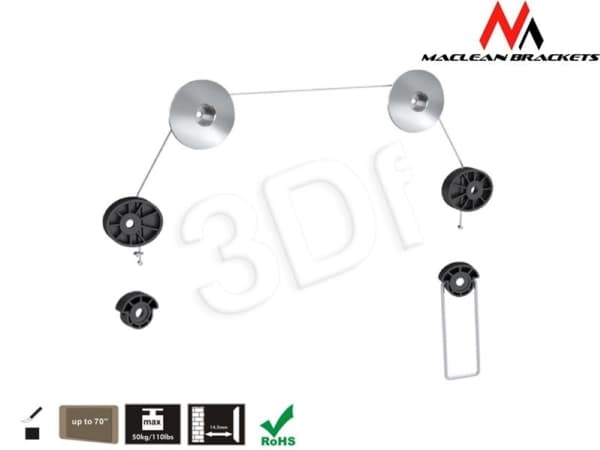 Maclean MC-557 - Monteringssett (hengebrakett) - for flatpanel - sølv - skjermstørrelse: 37"-70" - veggmonterbar