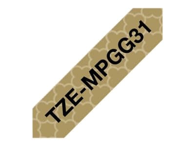 Brother TZE-MPGG31 etikett-tejp Svart på guld