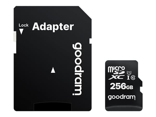 GOODRAM M1AA - Flash-minneskort (SD-adapter inkluderad) - 256 GB - UHS-I U1 / Class10 - mikroSDXC UHS-I