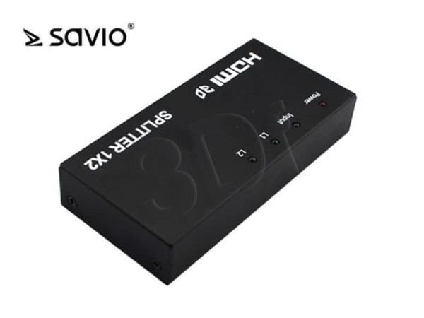 SAVIO CL-42 1x2 HDMI Splitter - Video/audiosplitter - 2 x HDMI - skrivbordsmodell