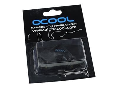 Alphacool 17075, Musta, Liitin, Nestemäinen, Messinki, 1/4", 90°
