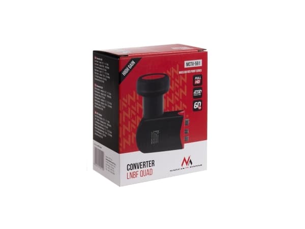 MACLEAN MCTV-591 Maclean MCTV-591 TV-systemkonverter, satellitt LNB 60dB Full HD 4 utganger