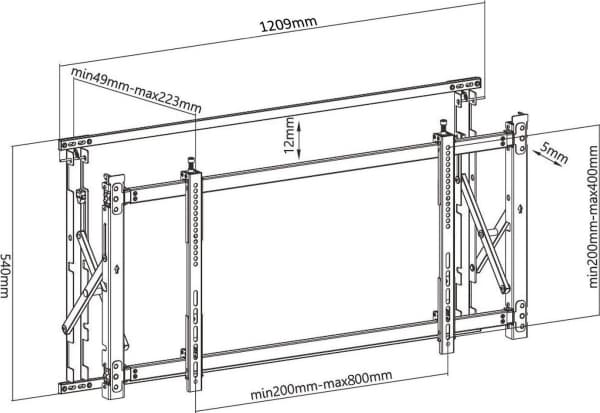 Monteringsbrakett Maclean MC-846 Video Wall Mount (vegg, 50" - 60", maks. 35 kg)