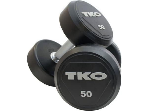 TKO Rubber Dumbbell Pro 40 kg black and silver (K828RR-40)