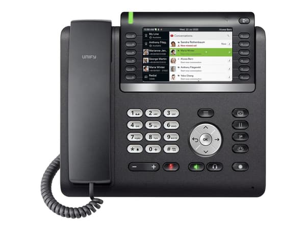 Unify OpenScape Desk Phone CP700X - VoIP-telefon - med Bluetooth-grensesnitt - treveis anropskapasitet - SIP - svart/sølv
