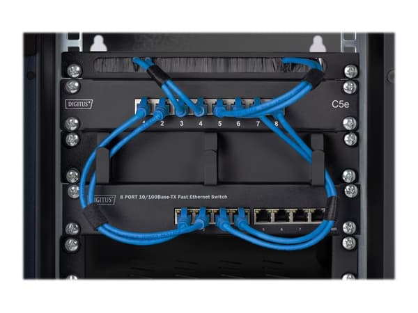 Digitus DN-10-TRAY-1-B - Hylla för rack - svart, RAL 9005 - 1U - 10"