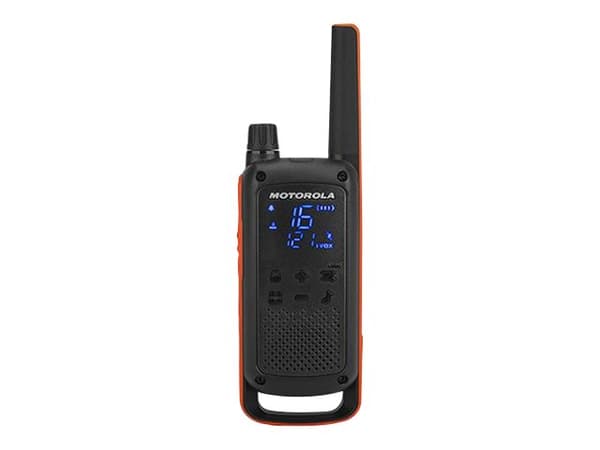 Motorola Talkabout T82 - Bärbar - tvåvägsradio - PMR - 446 MHz - 16-kanals - svart, orange (paket om 2)