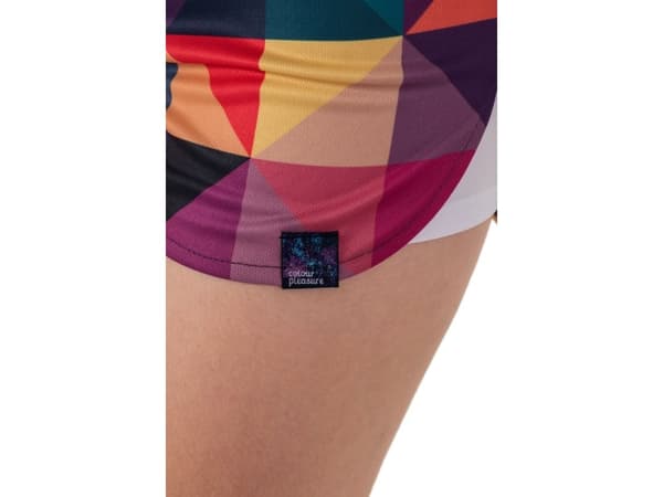 Colour Pleasure Shorts för kvinnor CP-020 12 lila/gul r. XS-S