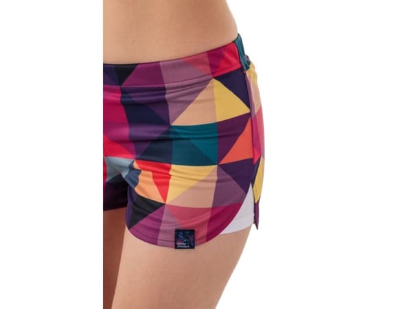 Colour Pleasure Shorts för kvinnor CP-020 12 lila/gul r. XS-S
