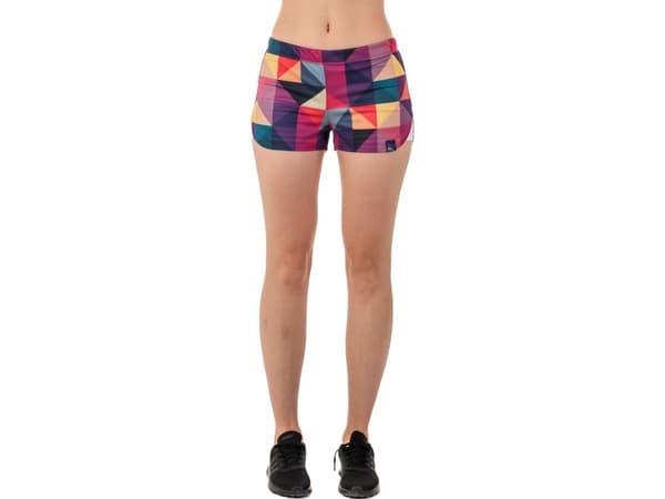Colour Pleasure Shorts för kvinnor CP-020 12 lila/gul r. XS-S
