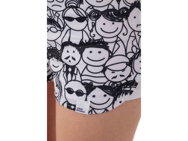 Colour Pleasure Shorts för kvinnor CP-020 137 svart och vit r. XS-S
