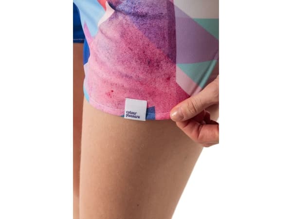 Farge Pleasure Dameshorts CP-020 14 blå-rød s. XS-S