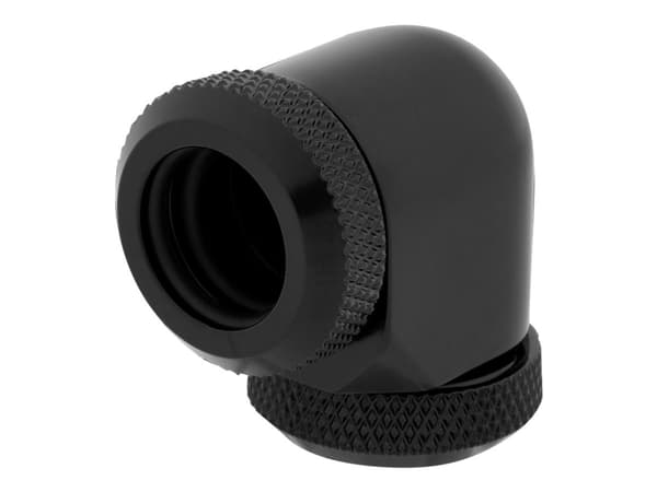 CORSAIR Hydro X Series XF Hardline 90° 12mm OD - Vätskekylsystem med vinklad montering - svart (paket om 2)