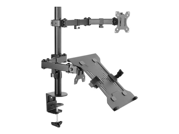 ART L-24 - Monteringssett - justerbar arm - for LCD-skjerm / notebook - metall - svart - skjermstørrelse: 13"-32" - skrivebordsmonterbar