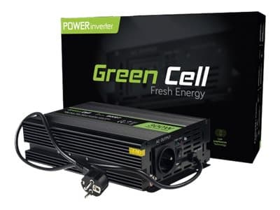 Green Cell - DC til AC invertteri - 12 V - 300 Watt - lajitella musta