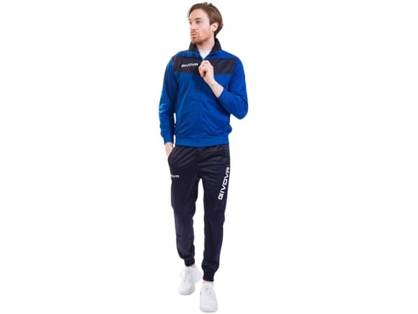 Treningsdrakt Givova Tuta Visa Triacetato blå mørkeblå TR018 0204 (XS)