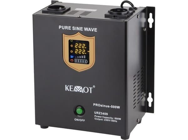 Avbruddsfri strømforsyning 500W 12V/230Vac KEMOT PROsinus-500