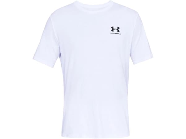 Herre T-skjorte Under Armour Sportstyle venstre bryst SS hvit 1326799 100 (S)