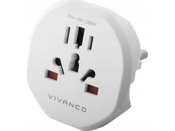 Vivanco 39615, Type E/F hybrid, Universal, Type A, Type B, Type E/F hybrid, Type G (UK), Type I (AU), Type J (CH), Type L (IT), Hvit