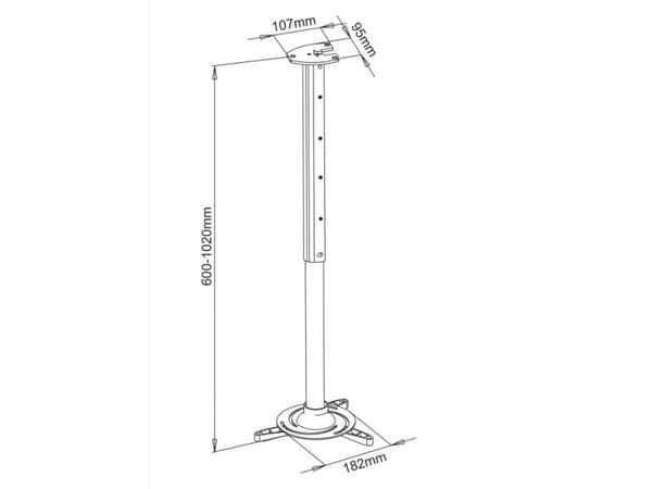 Sbox Technology Sbox Kattokiinnike projektorille max336mm 15kg PM-102XL PM-102XL