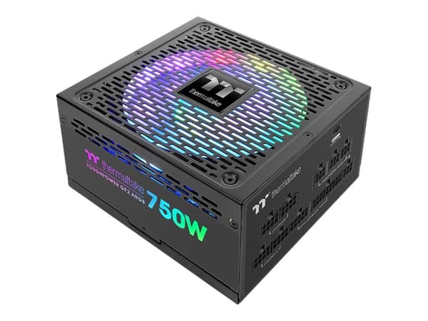 Thermaltake ToughPower GF2 ARGB TTP-750AH3FSG-A - TT Premium Edition - strømforsyning (intern) - ATX12V - 80 PLUS Gold - 750 watt - aktiv PFC - svart Sort