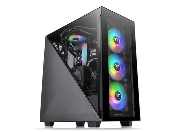 Thermaltake Divider 300 TG - Tempered Glass Edition - tower - ATX - genomskinlig sidopanel (härdat glas) - ingen strömförsörjning (PS/2) - svart - US