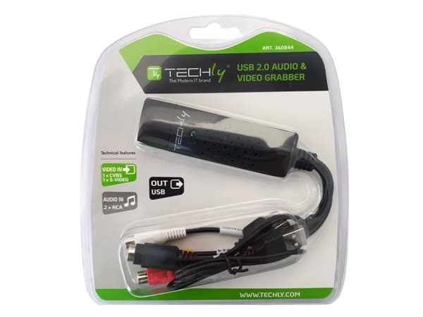 Techly I-USB-VIDEO-700TY, Sort, Windows 10, Windows 2000, Windows 7, Windows 8, Windows Vista, Windows XP, 720 x 576 piksler, 720 x 480,720 x 576 pik