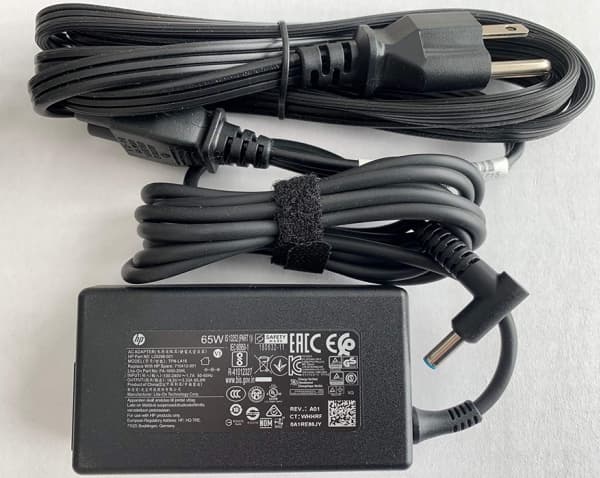HP Smart - Strömadapter - 4,5 mm kontakt, 3-pin, vinklad kontakt - 65 Watt - icke-PFC