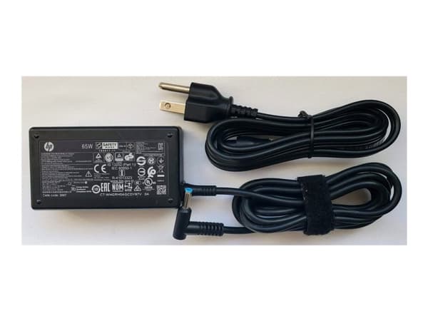 HP Smart - Strömadapter - 4,5 mm kontakt, 3-pin, vinklad kontakt - 65 Watt - icke-PFC