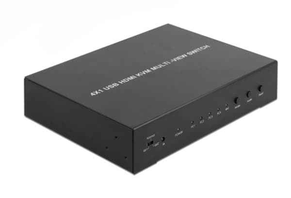 Delock 4 in 1 Multiview - KVM / lyd / USB-svitsj - 4 x KVM/lyd/USB - 1 lokalbruker - stasjonær