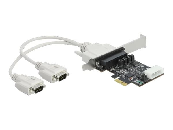 Delock - Seriell adapter - PCIe 2.0 lav profil - RS-232 x 2 - svart Sort