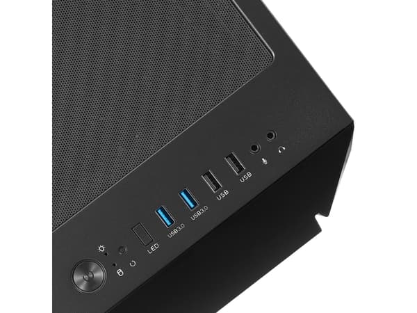SilverStone Fara V1M Pro - Tower - micro ATX - genomskinlig sidopanel (härdat glas) - ingen strömförsörjning (ATX / PS/2) - USB/ljud