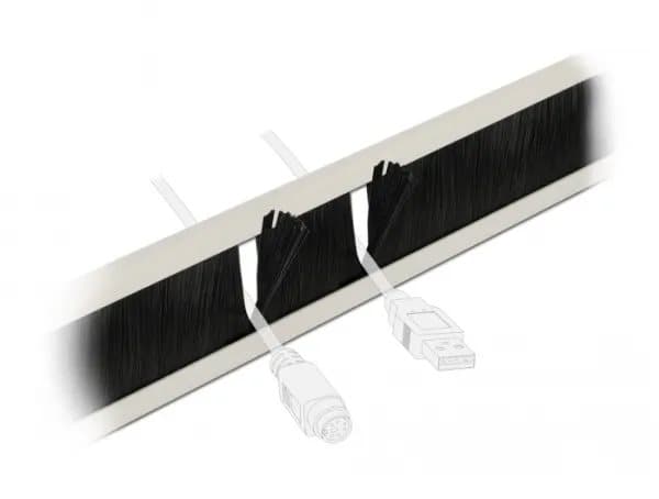 Delock - Kabelstyringslist - grå - 2U - 19"