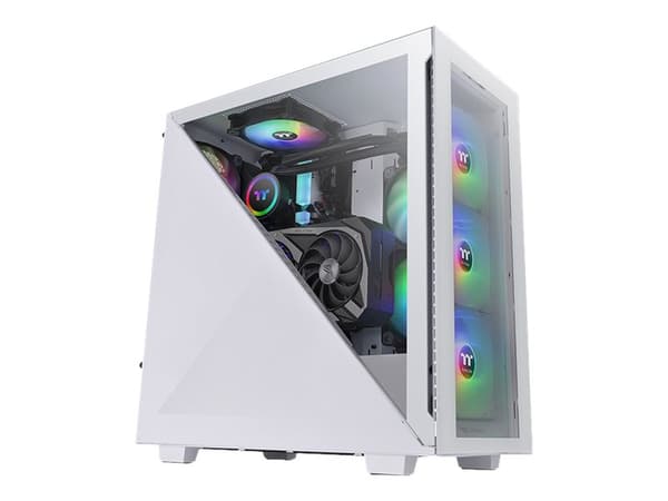 Thermaltake Divider 300 TG Snow - Mid tower - ATX - ingen strömförsörjning (PS/2) - vit - USB/ljud