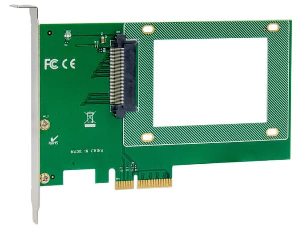 ProXtend PX-SA-10145, PCIe, U.2, SATA, täysi korkeus / täysi pituus, PCIe 3.0, hopea, vihreä, PC