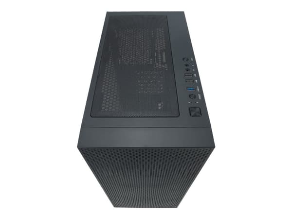 AZZA Celesta 340 - Mid tower - ATX - genomskinlig sidopanel (härdat glas) - ingen strömförsörjning (ATX) - svart - USB/ljud