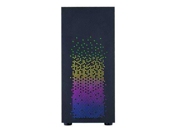 AZZA Celesta 340 - Mid tower - ATX - genomskinlig sidopanel (härdat glas) - ingen strömförsörjning (ATX) - svart - USB/ljud