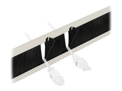 DeLOCK 66581, Kaapelin hallintapaneeli, Musta, Harmaa, Metalli, Nailon, 1U, 48,3 cm (19"), 44,5 mm
