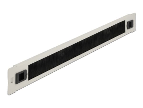 DeLOCK 66581, Kaapelin hallintapaneeli, Musta, Harmaa, Metalli, Nailon, 1U, 48,3 cm (19"), 44,5 mm