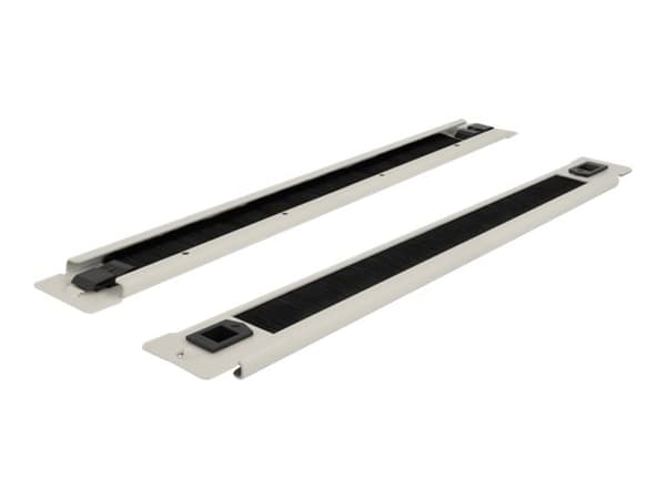 DeLOCK 66581, Kaapelin hallintapaneeli, Musta, Harmaa, Metalli, Nailon, 1U, 48,3 cm (19"), 44,5 mm