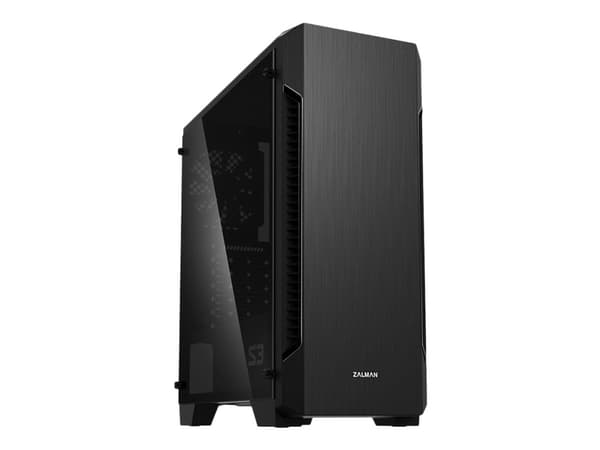 Zalman S3 TG - Tower - ATX - genomskinlig sidopanel (härdat glas) - ingen strömförsörjning - USB/ljud Svart