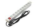 Miniatyrbilde 1 av 5: DIGITUS Professional A-19-STRIP-4-IMP - Strømfordelingslist (kan monteres i rack) - AC 250 V - inngang: IEC 60320 C14 - utgangskontakter: 9 - 1U - 19