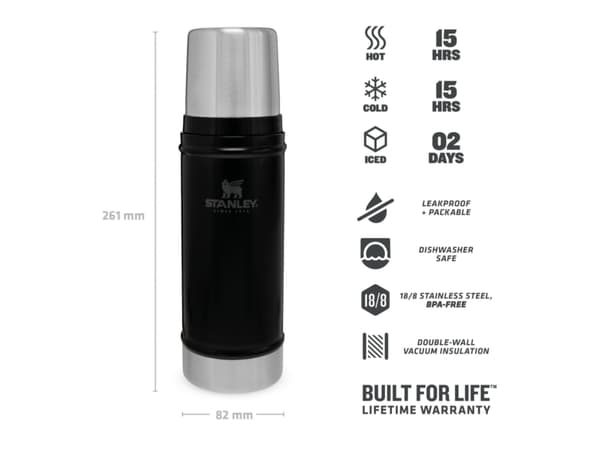 Stanley 10-01228-073, 0,47 l, Svart, Rostfritt stål, 15 h, 15 h, Camping
