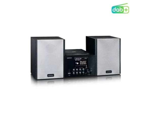 Lenco MC-250, Kodin miniaudiojärjestelmä, Musta, 1 soitin(ta), 24 W, DAB+, FM, TFT musta