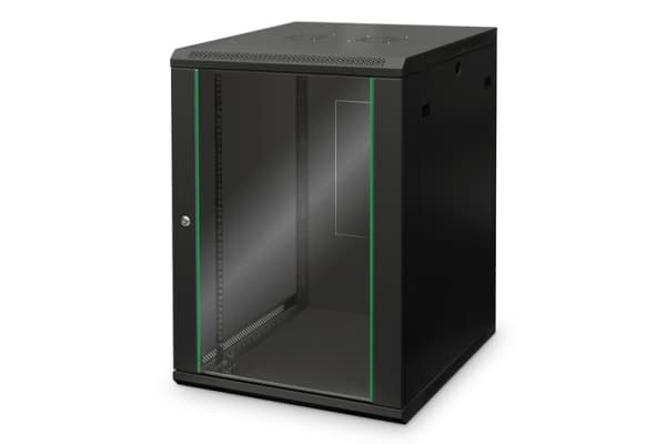 Digitus DN-19 16U-6/6-EC-SW, Seinään asennettava laitekehikko, 16U, 60 kg, Näppäinlukko, 34 kg, Musta
