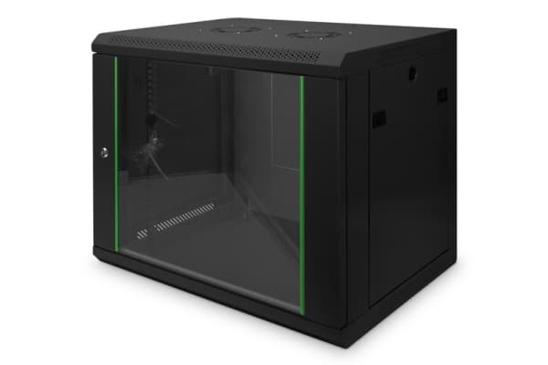 DIGITUS Dynamic Basic DN-19 09-U-EC-SW - Rack skåp - väggmontering - svart, RAL 9005 - 9U - 19"