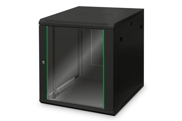 DIGITUS Dynamic Basic DN-19 12U-6/6-EC-SW - Rack skåp - väggmontering - svart, RAL 9005 - 12U - 19"